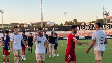 Partido de entrenamiento entre el Valencia y el Nàstic. / Twitter Nàstic