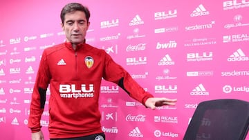 Marcelino, en sala de prensa. 