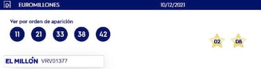 Euromillones: comprobar los resultados del sorteo de hoy, viernes 10 de diciembre