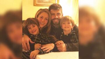Shakira y Pique junto a sus hijos Milan y Sasha
