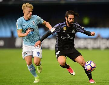 Wass e Isco durante un partido entre el Madrid y el Celta.