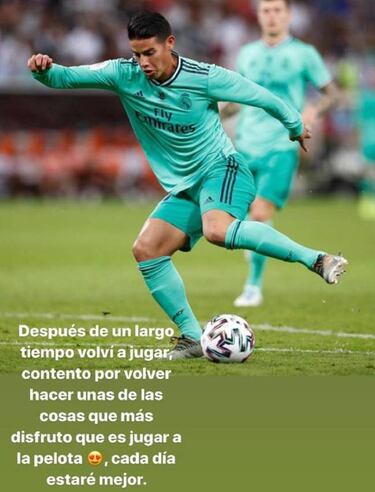 James Rodríguez: "Cada día estaré mejor"