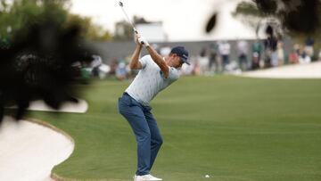 Golf - The Masters - Augusta National Golf Club - Augusta, Georgia, U.S. - April 8, 2021 England's Justin Rose hits his approach to the 18th hole during the first round REUTERS/Mike Segar