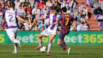 El Real Valladolid ganó en la última visita, en 2014, al Barcelona (1-0).