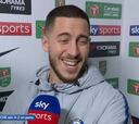 La risa de Hazard por la frase de su DT: "Eden no es un líder"