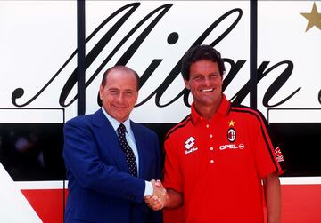 Presentaci¨®n de Fabio Capello como nuevo entrenador del AC Milan. El entrenador nacido en la provincia de Gorizia, estuvo por segunda vez en el conjunto milanista durante la temporada 1997/98, tras su paso por el Real Madrid.