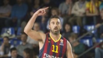 Juan Carlos Navarro, durante el primer partido contra el Olympiacos.