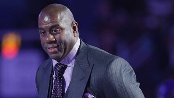 Earvin &quot;Magic&quot; Johnson, durante el reciente All Star Game de la NBA.