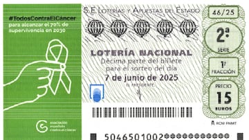 Lotería Nacional: comprobar los resultados del Sorteo Extraordinario de la AECC hoy, sábado 7 de junio