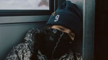 Maria Hidalgo, con el gorro del Audi Nines y tapada con un Buff. 