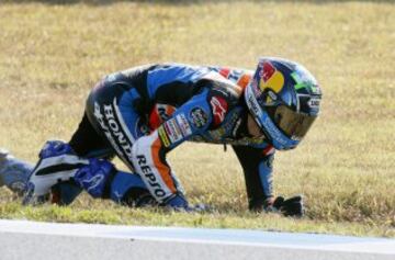 Alex Márquez se cayó en la sesiónd de entrenamientos libres de Moto3 de la mañana