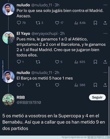 La derrota del Madrid, el Bar?a... Los memes ms divertidos de la jornada