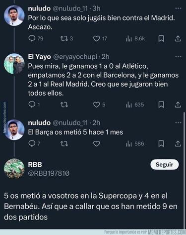 La derrota del Madrid, el Barça... Los memes más divertidos de la jornada