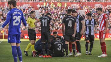 To&ntilde;o Garc&iacute;a fue uno de los tres jugadores del Levante que terminaron lesionados en el partido ante el Girona.