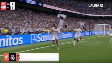 Está tocado por los dioses: vean el gol de Bellingham en el 95′ que desató la locura en el Bernabéu