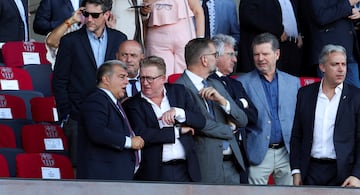 Joan Laporta, presidente del FC Barcelona, en el palco del Estadi Olympic de Montjuic.