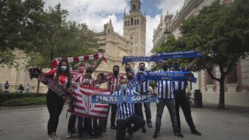 01/04/21 PREVIA PARTIDO COPA DEL REY 
 SEGUIDORES DE LOS DOS EQUIPOS EN SEVILLA 
 
 REAL SOCIEDAD - ATHLETIC DE BILBAO 