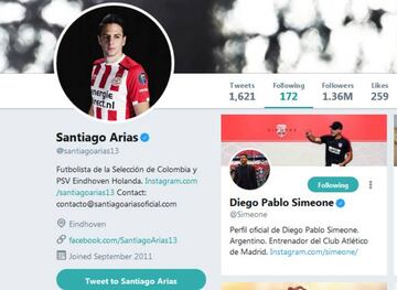 Santiago Arias en Twitter.
