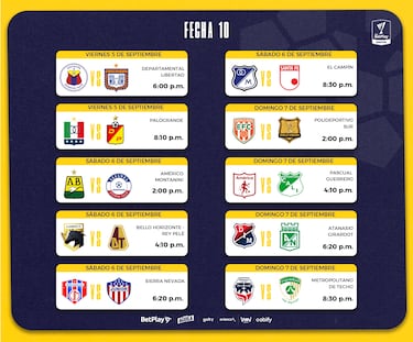 Fixture de la Liga BetPlay 2025-II