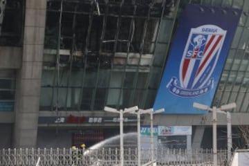 Incendio en el estadio del Shanghái Shenhua