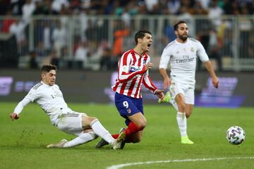 Fede Valverde was shown the red card after a professional foul on Álvaro Morata who was through on goal.