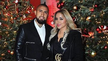 El futbolista chileno Arturo Vidal con su mujer, Mar&iacute;a Teresa Matutes (&quot;Marit&eacute;&quot;)