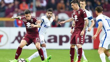 Gary Medel salió lesionado en el empate de Inter y Torino