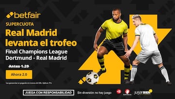 ¡Supercuota de Betfair! El Real Madrid, campeón de la Champions League a 2.0