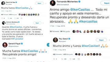 Las celebridades inundan las redes con mensajes a Casillas