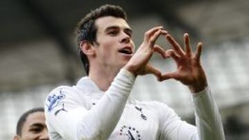 Gareth Bale celebra un gol con el Tottenham.