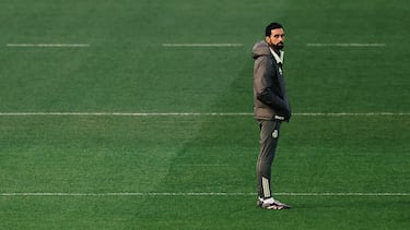 El nuevo entrenador del Real Madrid, Álvaro Arbeloa, dirige un entrenamiento en la Ciudad Deportiva Real Madrid en Valdebebas.