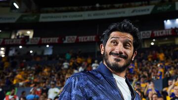 Damian Alvarez during the 14th round match between Tigres UANL and Pachuca as part of the Liga BBVA MX, Torneo Apertura 2024 at Universitario Stadium on October 26, 2024 in Monterrey, Nuevo Leon, Mexico.
