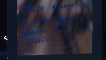 El mensaje escrito por Alcaraz en la Rod Laver Arena.