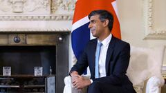 Britain's Prime Minister Rishi Sunak meets Kuwait's Crown Prince, Sheikh Meshal Al-Ahmad Al-Jaber Al-Sabah (not pictured) at 10 Downing Street, in London, Britain, August 29, 2023. REUTERS/Hollie Adams/Pool