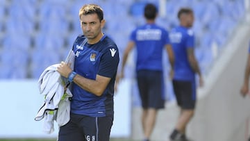 Asier Garitano durante un entrenamiento.