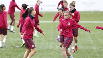 El Atlético de Madrid Femenino, este jueves en la Ciudad Deportiva de Majadahonda.