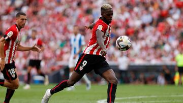 BILBAO, 04/09/2022.- El delantero del Athletic Iñaki Williams durante el partido de la cuarta jornada de Liga que disputan en el estadio San Mamés de Bilbao. EFE/ Miguel Toña