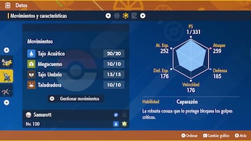 pokemon escarlata purpura teraincursion samurott teratipo bicho 7 estrellas