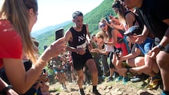 Kilian Jornet, en plena ascensi&oacute;n durante la Zegama-Aiskorri 2022. 