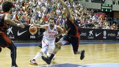 Sergio Llull, momento en el que se rompi&oacute; el ligamento cruzado de su rodilla.