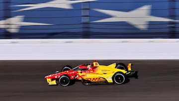 Álex Palou, durante los test en Indianápolis.