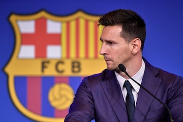 Messi durante la rueda de prensa.