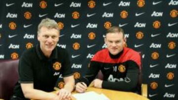 Wayne Rooney con David Moyes.