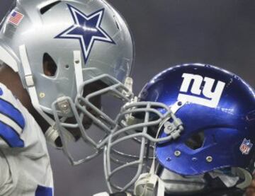 El primer Sunday Night de la temporada 2015 nos dej¨® un partido de los que crean afici¨®n: un duelo entre rivales divisionales que se decidi¨® en el ¨²ltimo segundo, con lesiones, pol¨¦micas arbitrales e incluso fusi¨®n de cascos (los de Tyron Smith y Cullen Jenkins se atascaron, como se puede apreciar en la imagen).