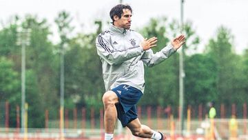 Javi Mart&iacute;nez en un entrenamiento con el Bayern