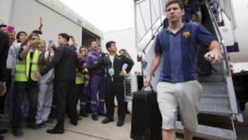 EL MÁS ESPERADO. Messi fue el futbolista más aclamado a la llegada de la expedición azulgrana a Bangkok (Tailandia). El crack es el preferido por los aficionados asiáticos por delante del otro crack mediático del equipo: Neymar.