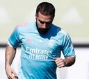 Carvajal se entrena con el grupo a tres días del Clásico