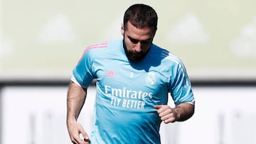 Carvajal se entrena con el grupo a tres días del Clásico