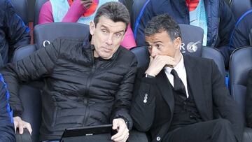 Unzu&eacute;, con Luis Enrique.