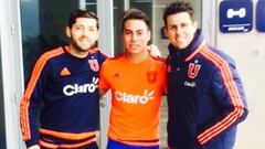 Universidad de Chile public&oacute; una foto de Vargas junto a Rojas y Rivarola.